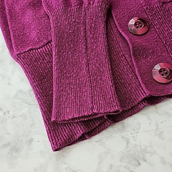 Womens Sz M Purple Angora Blend Lightweight Lagenlook Artsy Cardigan Sweater - Picture 8 of 12